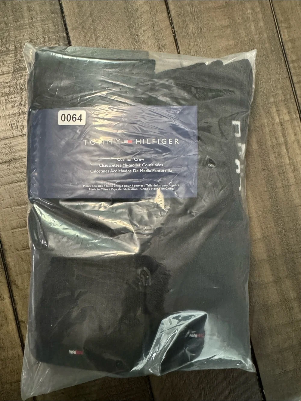 Tommy Hilfiger Black Crew Socks with Signature Flag - 4 Pack